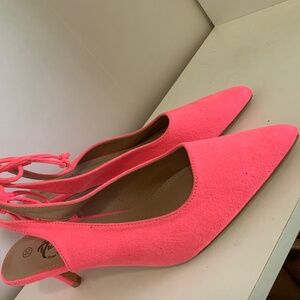 Pink Slingback Kitten Heels